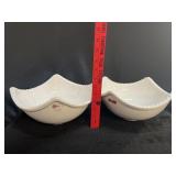(2) Ceriart Portuguese Ceramic Hobnail Rim