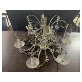 VTG Glass & Brass Chandelier
