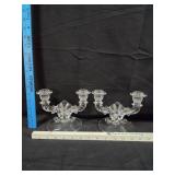 (2) Indiana Glass Floral Bow Rosette Scroll