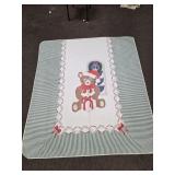 VTG Quilted Teddy Bear Blanket 84'x75'