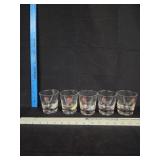 (5) MCM Low Ball Glasses 'Cherries & Lemons'