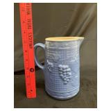VTG UHL Pottery Grape Lattice Pitcher Has Chips