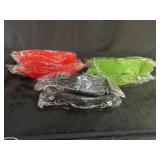 (6) Silicone Clip-On Strainer Red, Black & Green