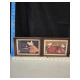 (2) 'Sunbonnet Twins' Motif Prints 6'x8'