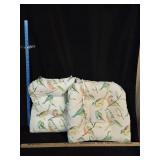 (2) Outdoor Chair Pillows 'Birds' 20'