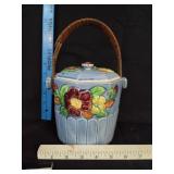 VTG Japanese Majolica Biscuit Jar 'Floral Pattern'