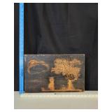Carved & Scorched Wood Scenic Landscape