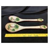 (2) Ceramic Spoon Rests Tropical Palm Trees