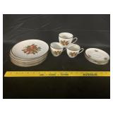 VTG Royal Vale ï¿½Poinsettiaï¿½ Porcelain Tea Cups &