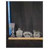Clear Glass- Vase, Candy Dish, Creamer Dish