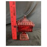 VTG Jeannette Glass Ruby Red Pedestal Dish