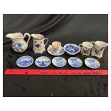 VTG Blue & White Ceramic Plates & Pitchers