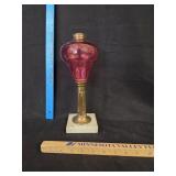 Antique Kerosene Lamp w/ Marble Base