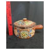 VTG Tlaquepaque Redware Lidded Bean Pot