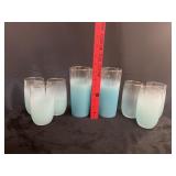(8) Blendo Frosted Blue Glass Tumblers