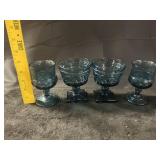 (4) Indiana Glass Colony Park Blue Cups