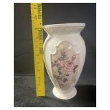 VTG FTD Embossed Ceramic Floral Vase