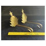 (2) VTG Brass Christmas Tree Stocking Holders