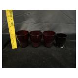 (4) VTG Anchor Hocking Royal Ruby Red Tumblers
