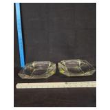 (2) Clear Glass Ashtrays