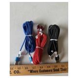 (3) Multi-Colored Usb to Lightning Charging Cords