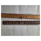 'Always Kiss Me Goodnight' Hanging Sign