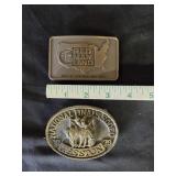 (2) Red Man Land & National Rodeo Belt Buckles