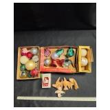 Lot of VTG Christmas Ornaments & Boxes