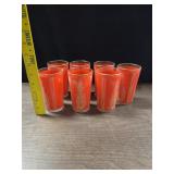 (7) VTG Culver Red & Gold ï¿½Siamï¿½ Tumbler Glasses