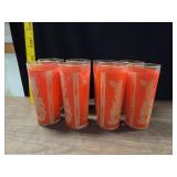 (8) VTG Culver Red & Gold ï¿½Siamï¿½ Tumbler Glasses