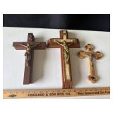 (3) Wooden Crucifixes