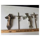 (4) Metal Crucifixes