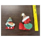 (2) VTG Fabric Ornaments