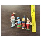 (4) VTG Wooden Elf Ornaments