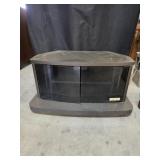 Black Wood Rolling TV Stand