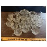 Lot of Clear Glass Cups & Candy Dishes