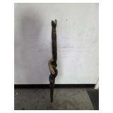 Snake Hand-Carved Wooden Walking Stick 38'