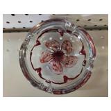 VTG Hand-Blown Art Glass Paperweight Ashtray