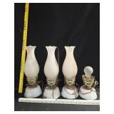 (4) MCM Plastic Hobnail Lamp w/Metal Base