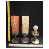 (3) MCM Metal Base Table Lamps*UNTESTED *