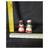 VTG Ceramic Black Americana Salt & Pepper Shakers