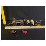 VTG Plastic Cowboy/Animals Toy Figurines