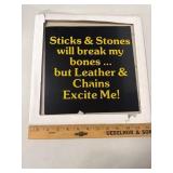 12' 1980s  'Sticks & Stonesï¿½ Fair Prize Mirror Art