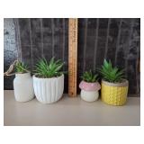 (4) Faux Succulents- New