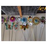 (10) Metal Garden Stakes Decor-New