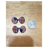 Sterling Silver & Enamel USA & UK Cuff Links