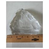 Wolf Etched Clear Glass Paperweight