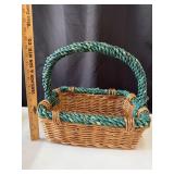 Rectangular Woven Wicker & Bamboo Basket