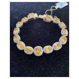 18K YELLOW GOLD SAPPHIRE AND DIAMOND BRACELET