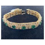 18K EMERALD AND DIAMOND BRACELET